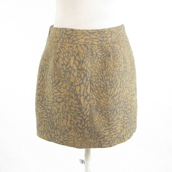 Beige gray abstract ANN TAYLOR LOFT A-line skirt 2 - Picture 9 of 13